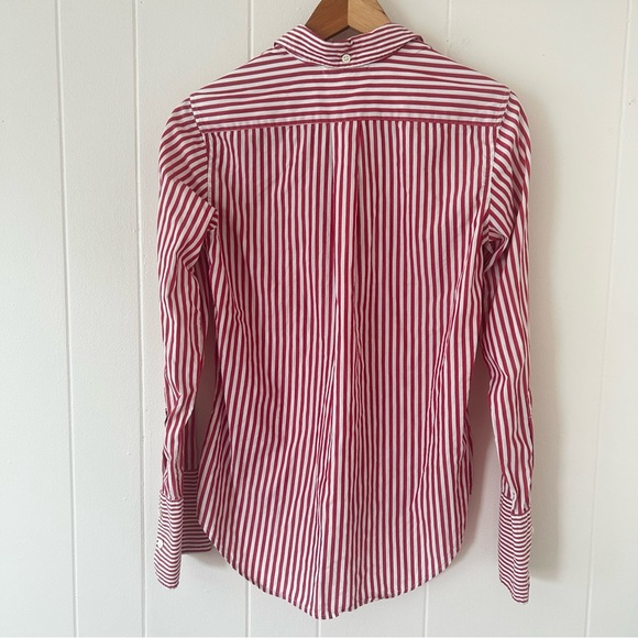 Alex Mill Standard Button-Down Collar Red Striped BCI Cotton Shirt Size Medium - Picture 4 of 4